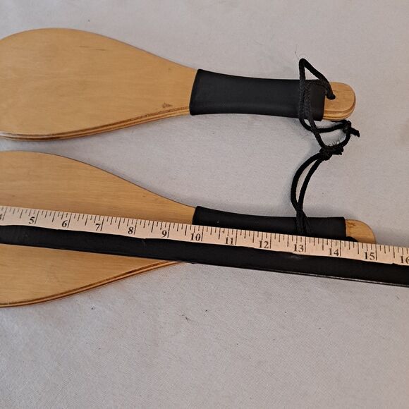 Vintage Jokari Champ Gatorade Racquet Paddle Ball Sport Wooden USA Set Of 2 - Picture 5 of 11